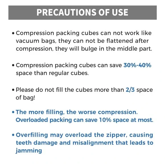 BAGAIL 2x4 Set Compression Packing Cubes Travel Expandable Packing Organizers - Picture 5 of 7